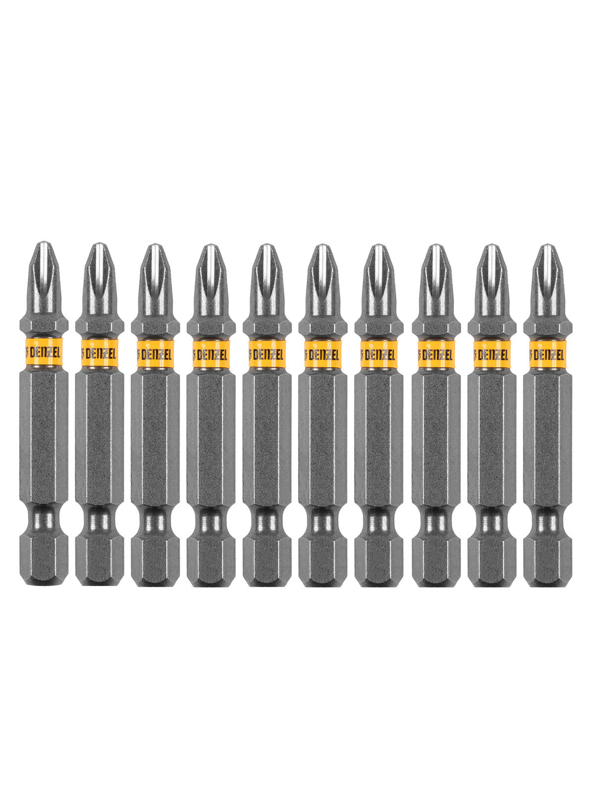 Набор бит Denzel PH2х50 сталь S2 шестигранный профиль 10 шт 11649