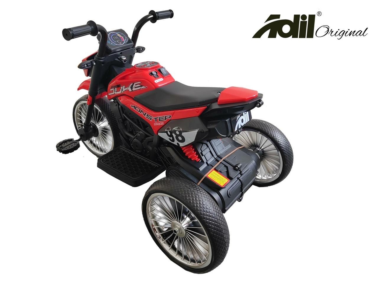 Детский электромотоцикл Adil , 2-в-1, для детей 2–5 лет, красный — фото 1