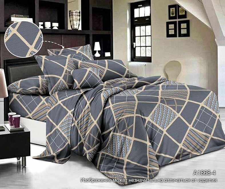 Постельное Белье 2-сп. с европростыней Креп-Жатка (70х70 - 2 шт.) "Бояртекс" диз. № 1868-4