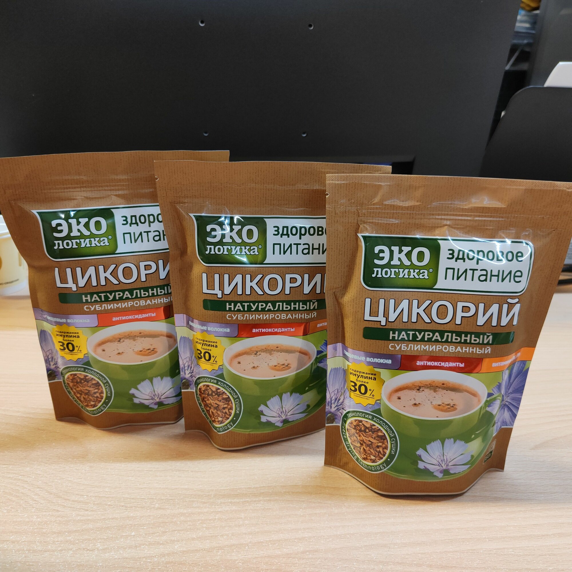 Цикорий 450г экологика натуральный растворимый сублимированный. Набор из 3-ёх пачек по 150г