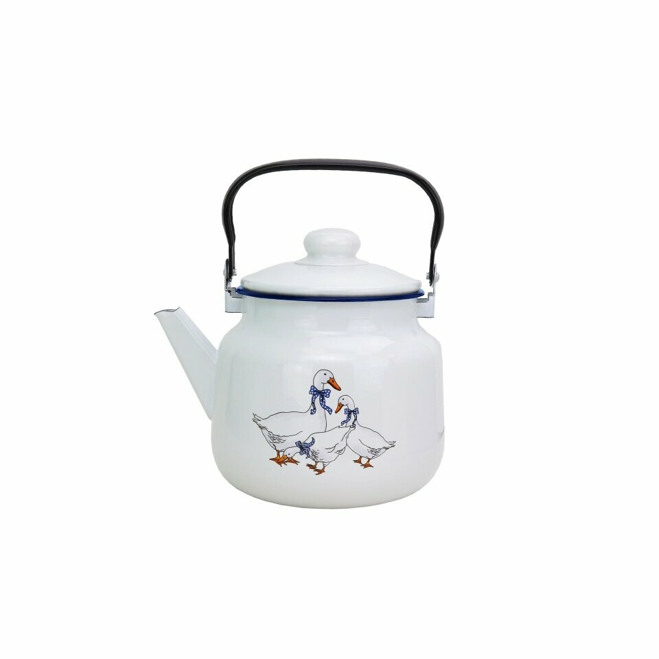 Чайник для плиты эмаль эмал 35л Гуси