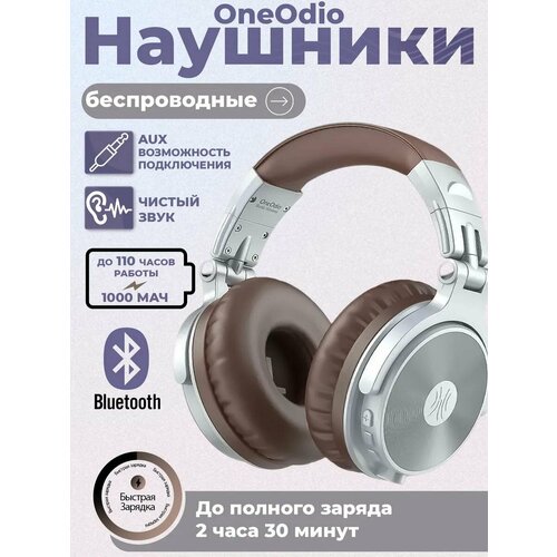Беспроводные наушники OneOdio Y80B Pro-C Bluetooth накладные 110 часов серо-коричневые 299000₽