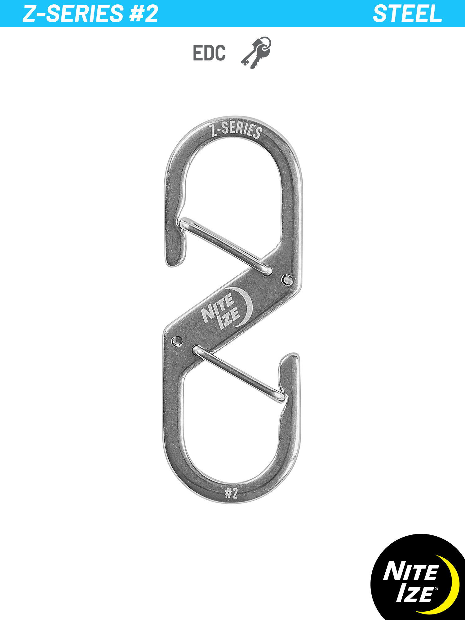 Брелок-карабин Nite Ize, серебряный