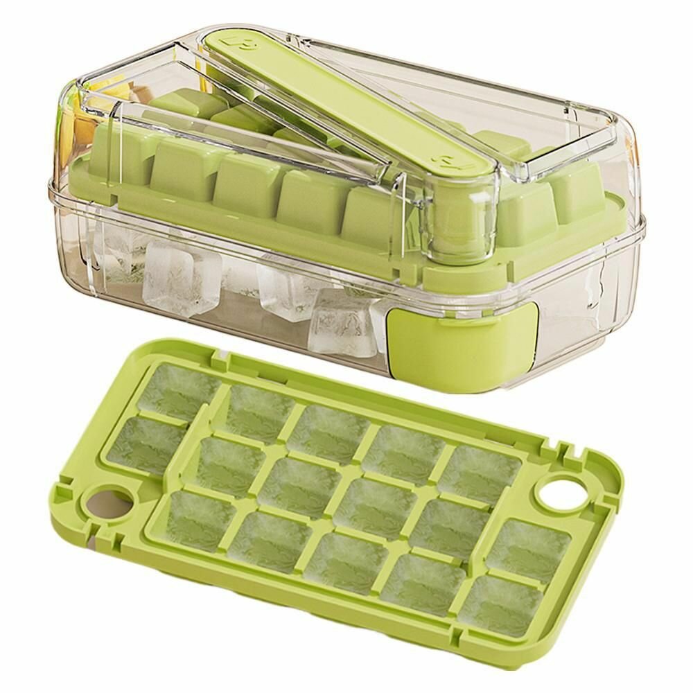 Лоток для льда с крышкой и контейнером легкое извлечение стекируемый пищевой силикон