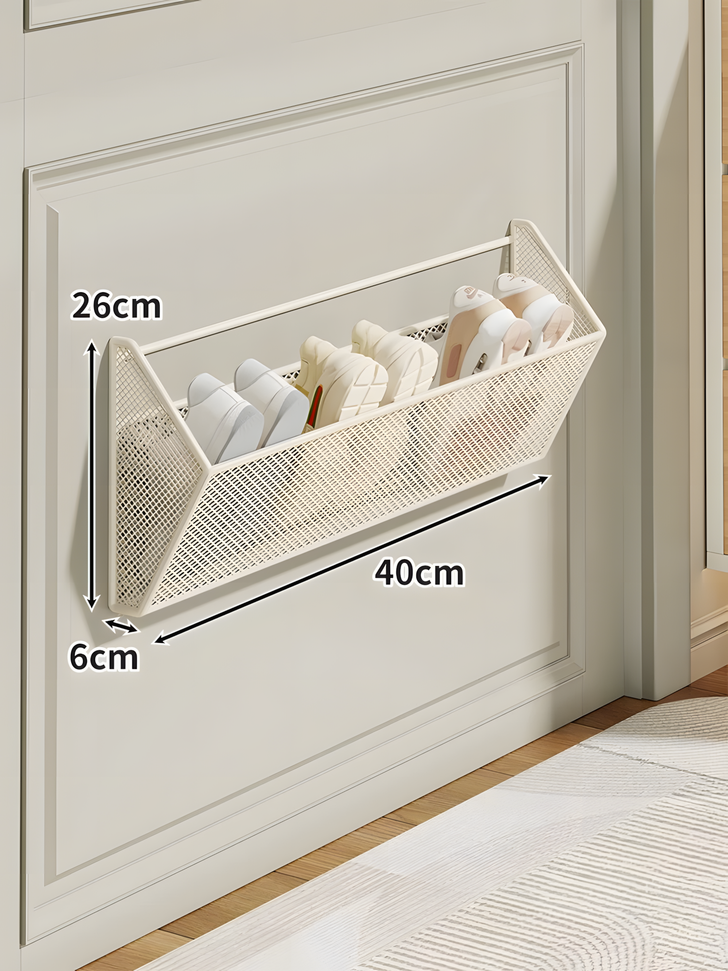 IKEA Обувница, Металл, Бесшовный крючок, настенная, Влагостойкая обувница, 40х6х26 см
