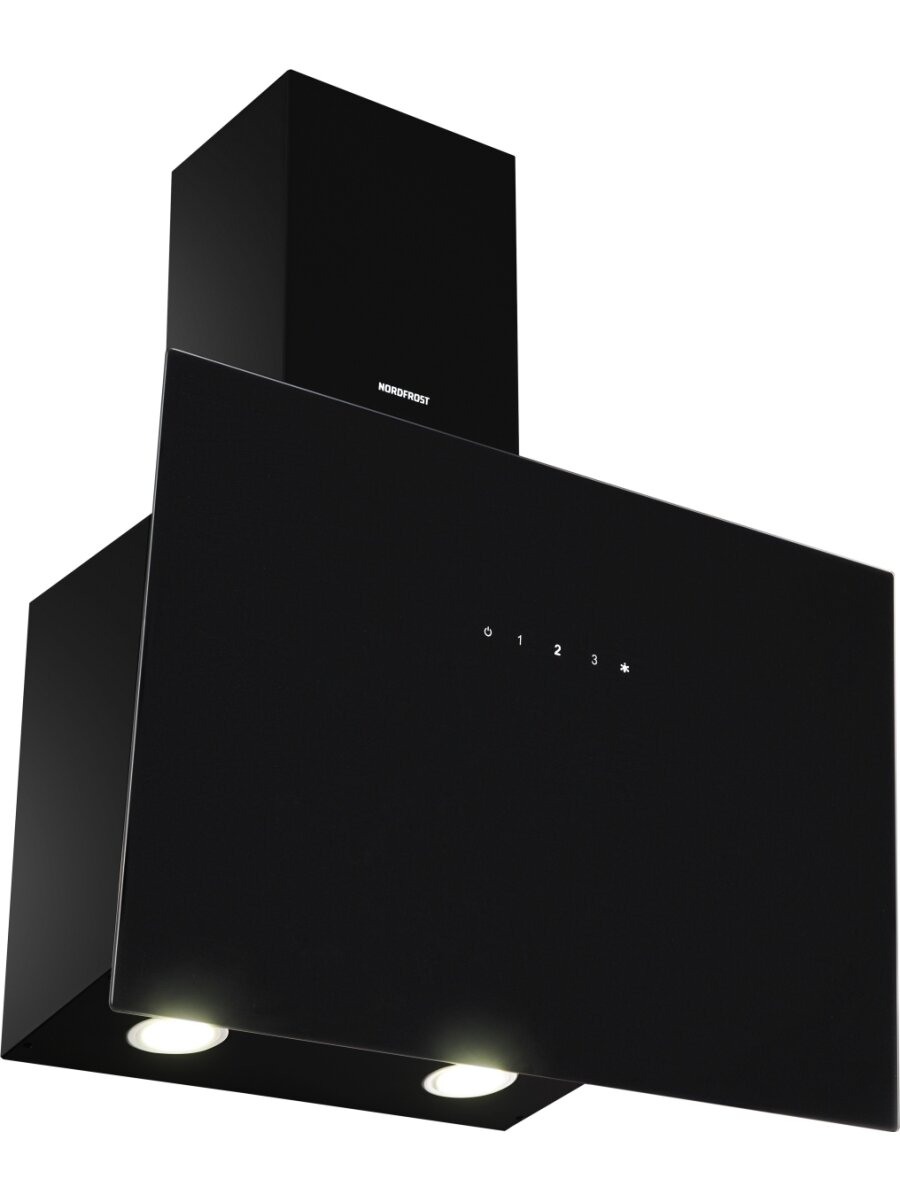 Вытяжка NORDFROST HM 6080 B, сенсорное управление, производительность 750 м3/ч, алюминиевый фильтр, цвет «чёрное стекло» — фото 1