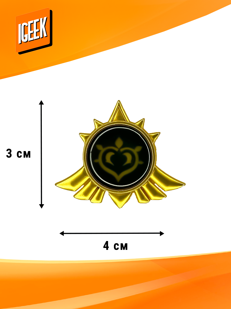 Значок iGEEK, акрил, 1 шт., зеленый, золотой — фото 1