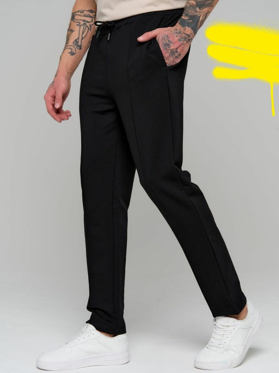 Брюки T-RONE menswear Весна-лето 2025, размер 48, черный — фото 1