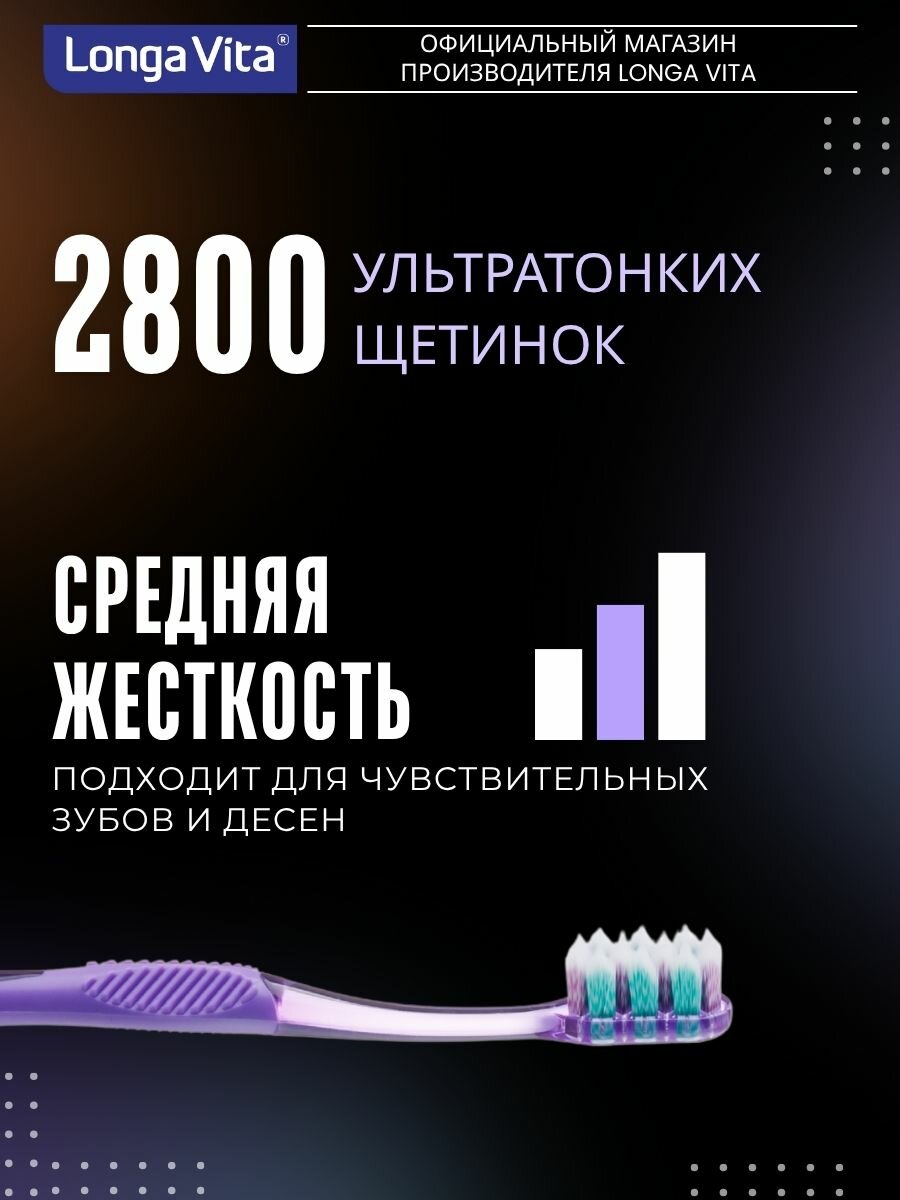 Картинки Зубная щетка Longa Vita "Active", спиралевидные щетинки средней жесткости, нескользящая