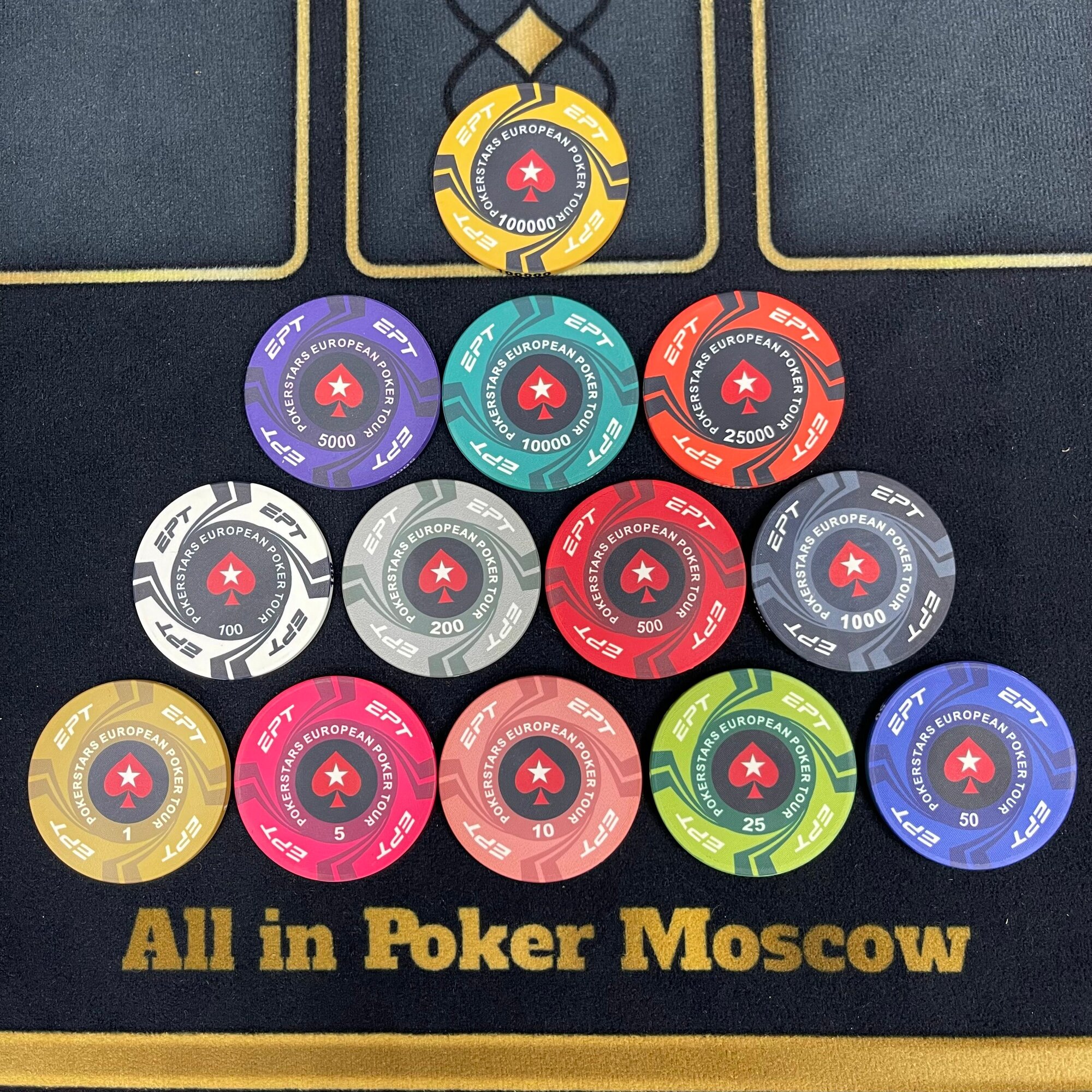 Керамические фишки 43 мм - номинал 1,000 - 25 штук