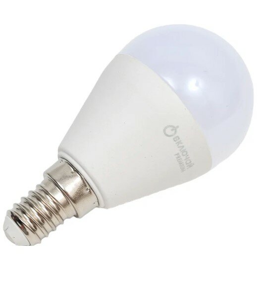 Лампа светодиодная 10W E14 шарик 4000K 220V (LED PREMIUM G45-10W-E14-W) Включай