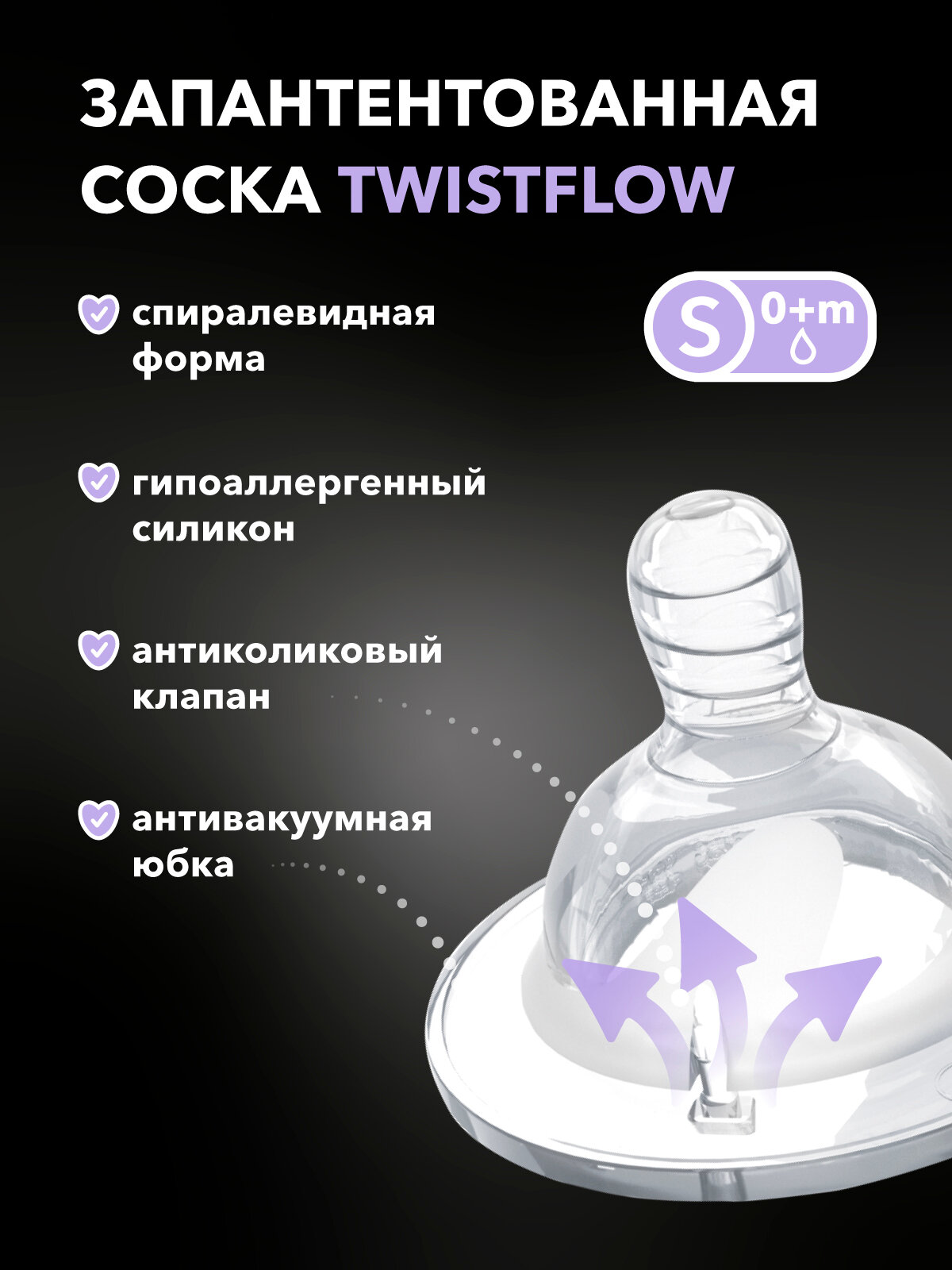 Изображение Детская антиколиковая бутылочка для кормления новорожденных Twistshake, 180 мл, от 0 мес, 2 пустышки в комплекте