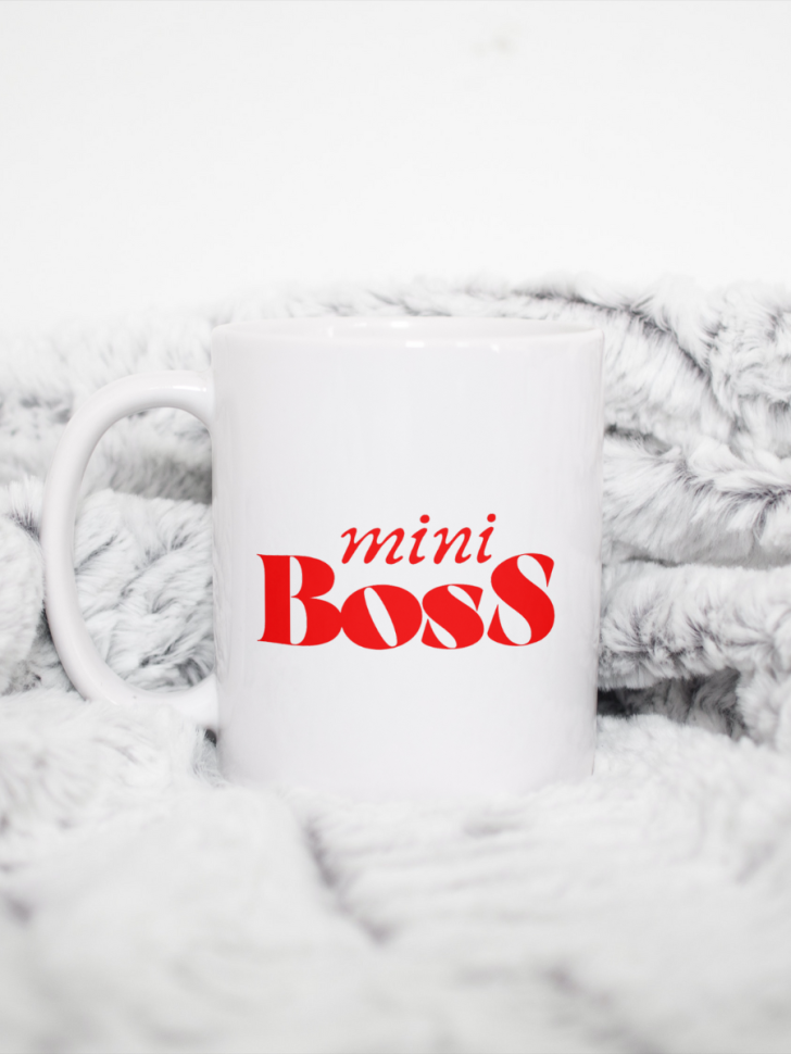 Большая керамическая кружка с приколом Босс мини красная для (керамическая с термотрансферным принтом)
