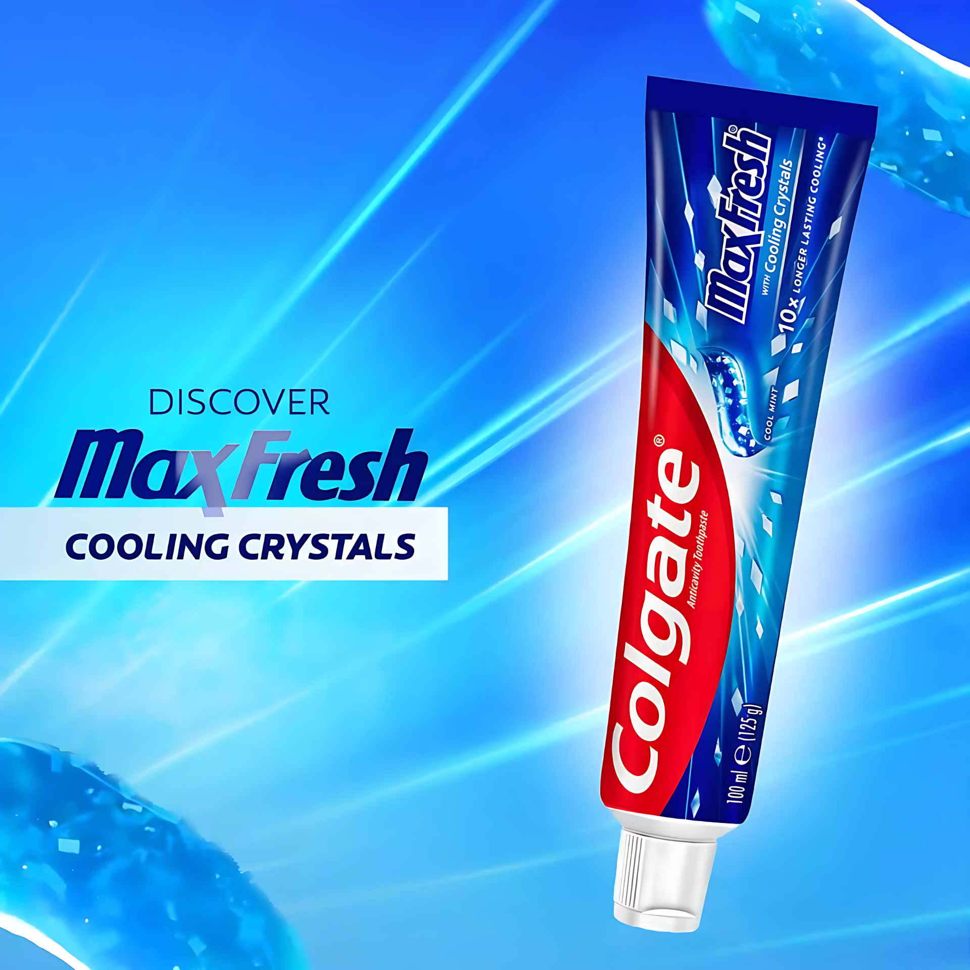 Зубная паста «Colgate» Max Fresh, 100 мл. отбеливающий, синий. — фото 1