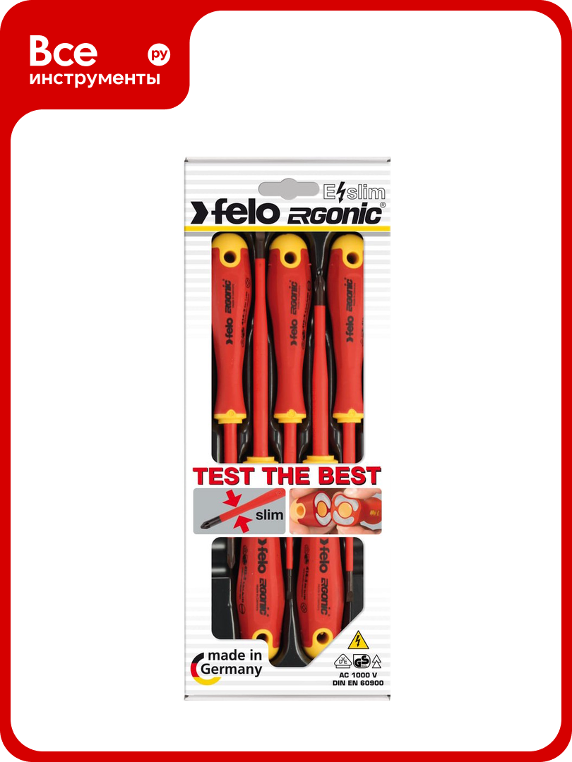Набор диэлектрических отверток SL/PH E-Slim Felo Ergonic 5 шт 41385198