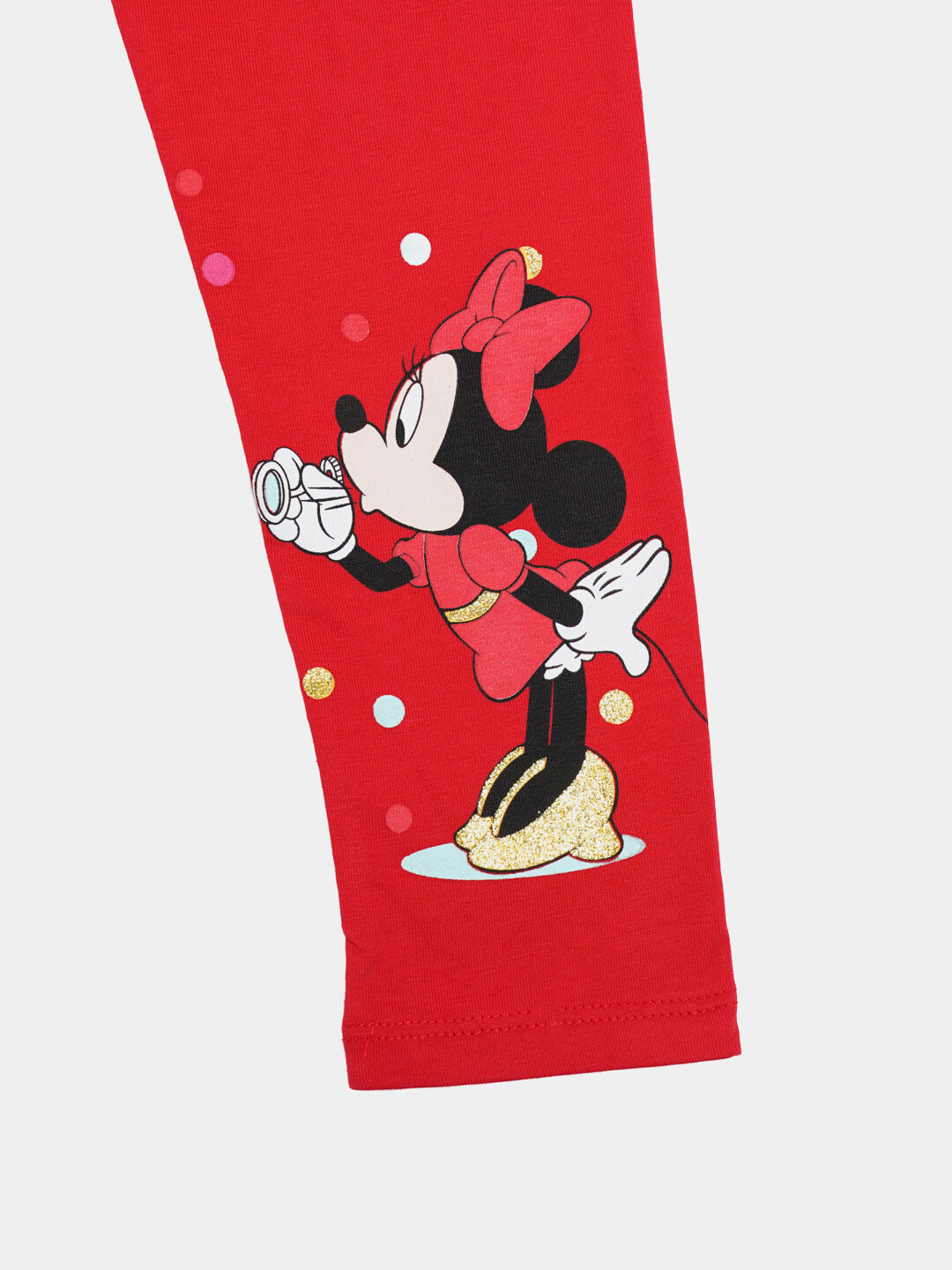 Форма спортивная  Комплект для девочки «Минни Маус» — футболка с бахромой и лосины, размер 110, красный/белый — фото 1