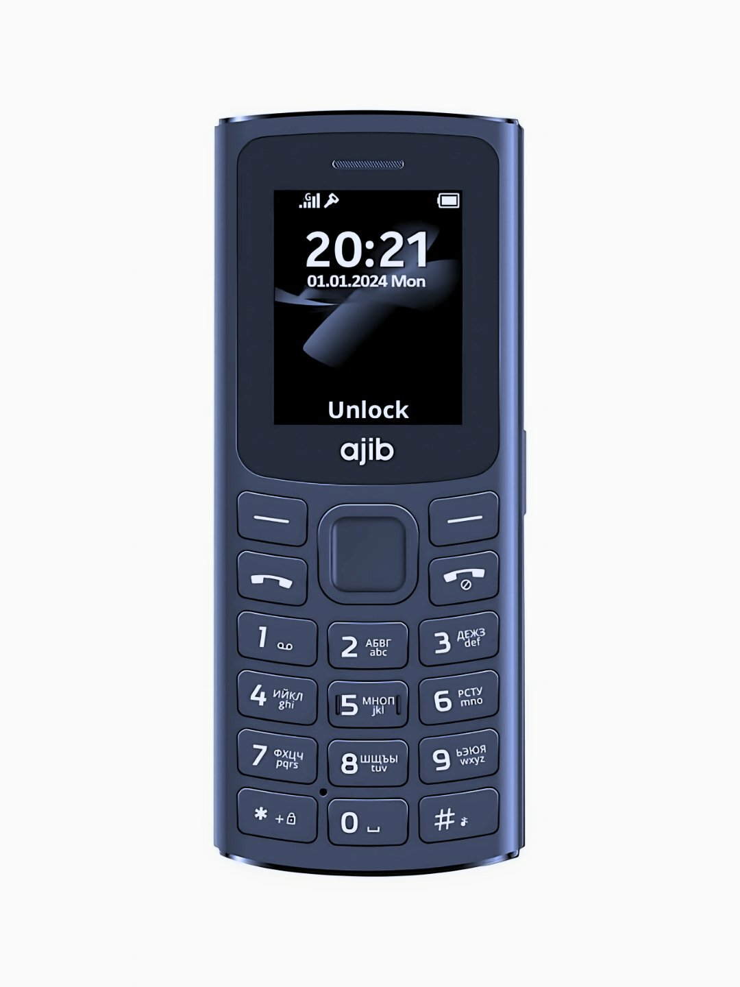Кнопочный телефон "Ajib" 1010, черный, классический корпус, 2G