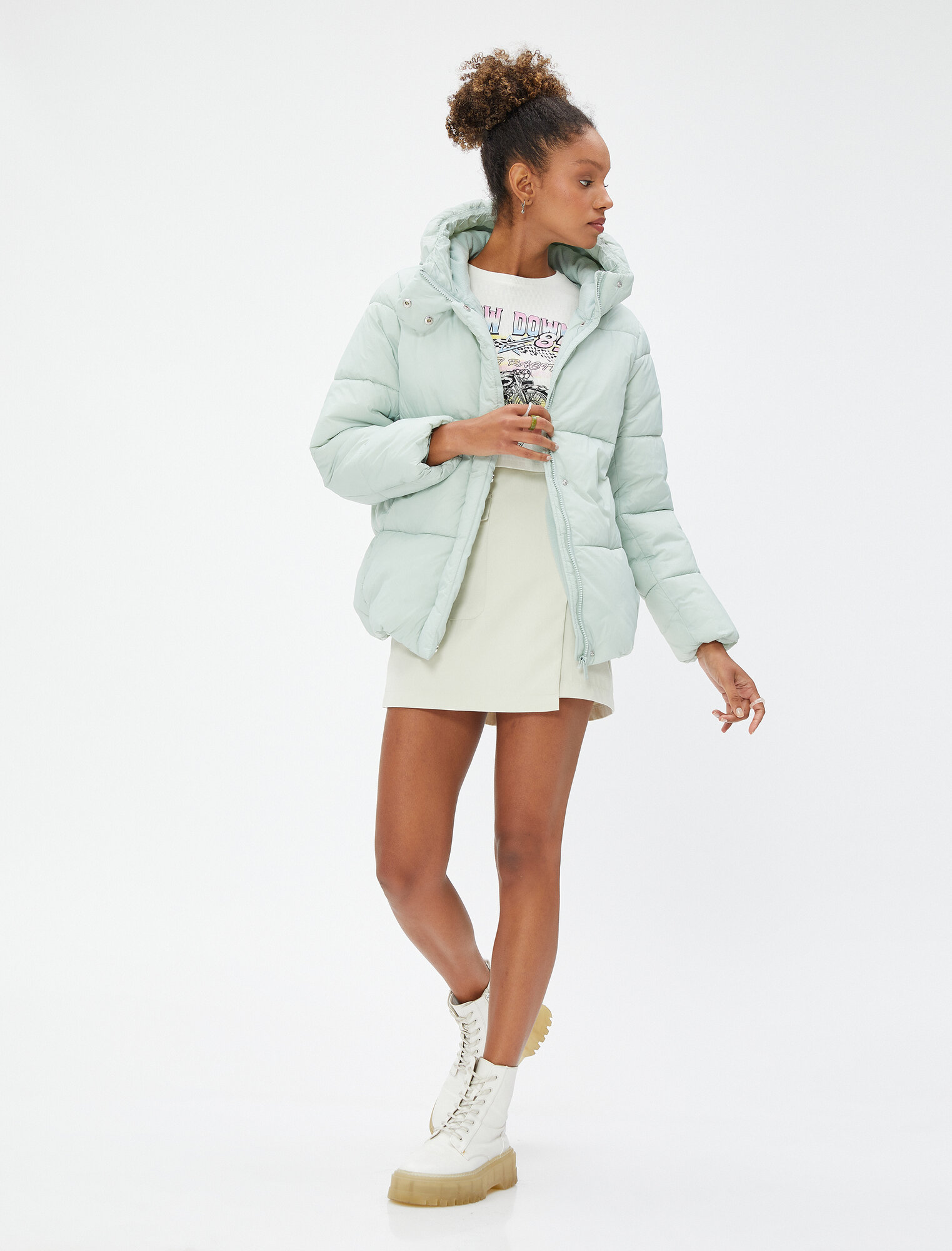 Куртка KOTON размер 44 светло-зеленый