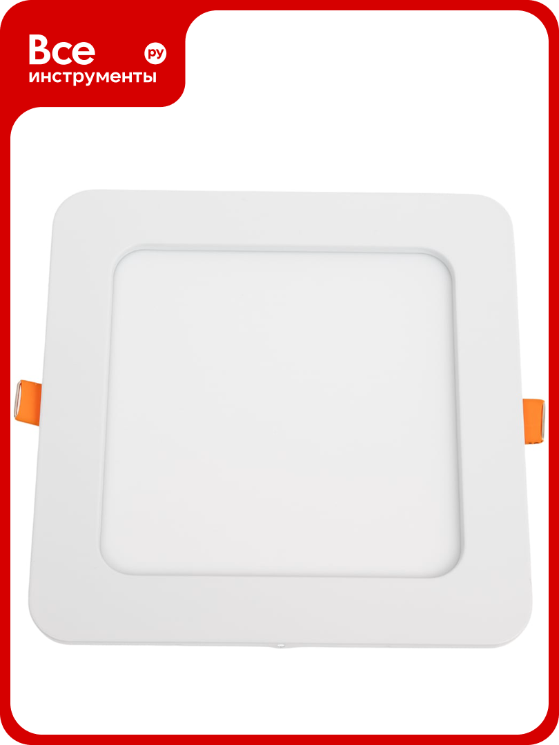 Квадратный встраиваемый даунлайт с драйвером Ecola LED downlight 12W 220V 6500K 170x170x20 DSRD12ELC