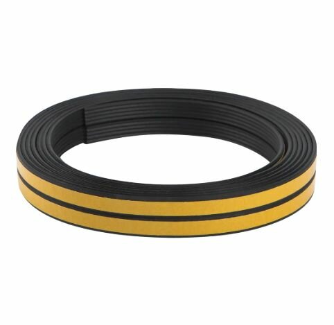 Уплотнитель самоклеящийся для окон ПВХ 6 м 10x2 мм черный