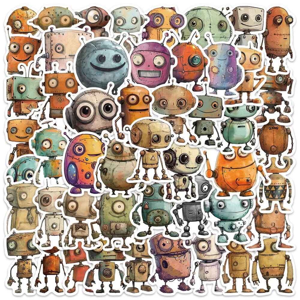 50 шт. наклейки-роботы snapseed