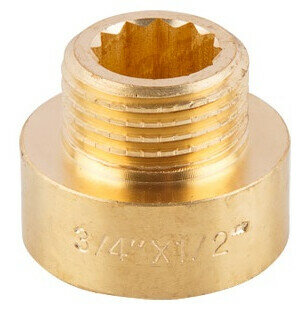 Переход латунный внутренняя-наружная 3/4"X1/2" AV ENGINEERING (AVE304003)