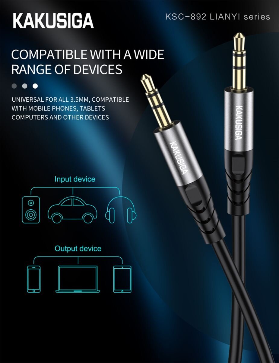 Наушники AUX KAKUSIGA KSC-892 BLACK с микрофоном и беспроводной связью, оригинал