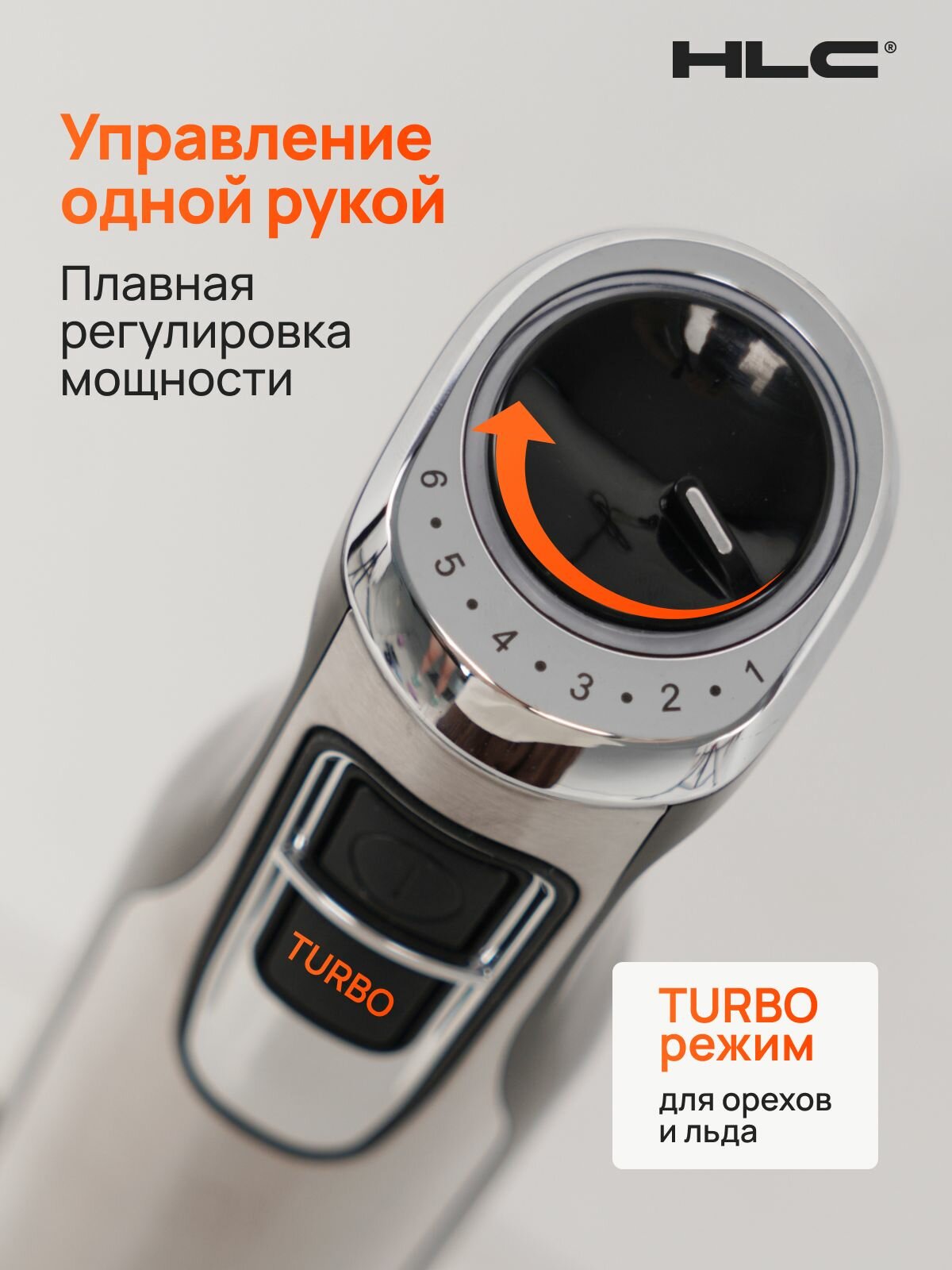 Блендер HLC , погружной, 5 в 1, с капучинатором, 1350Вт, черный — фото 1