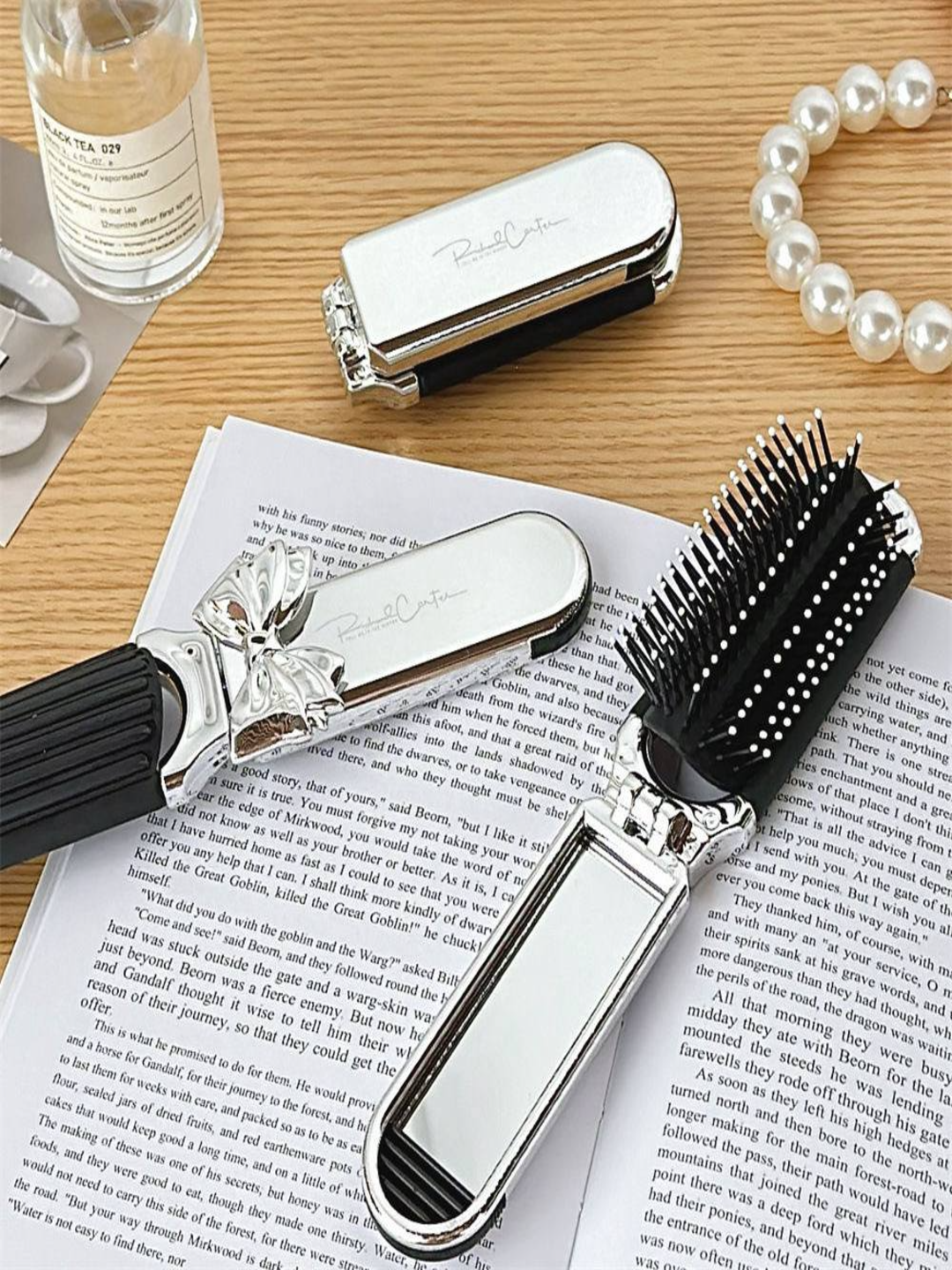 Складная мини-расческа с зеркалом — фото 1