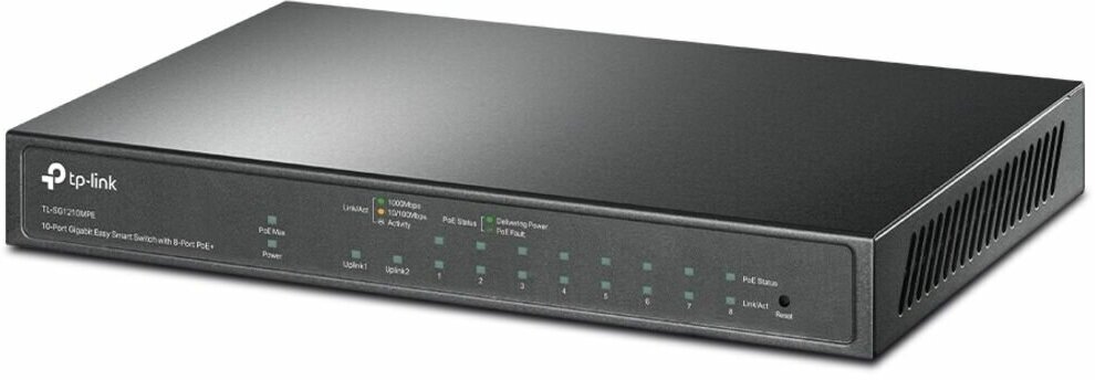 TP-Link TL-SG1210MPE (9 x GE (8 x PoE+), 1 x ComboSFP, 123W, EasySmart) — фото 1