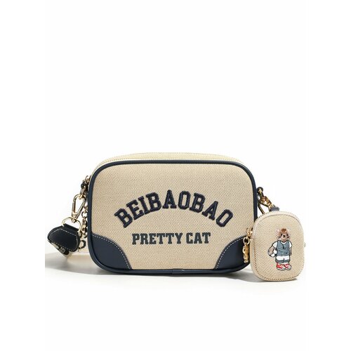 Сумка багет BeiBaoBao фактура матовая плетеная бежевый 3300₽