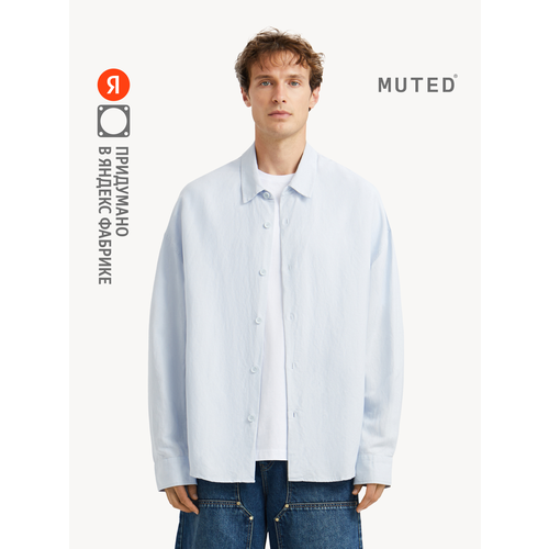 фото Рубашка muted air linen, размер 2xl-3xl, голубой