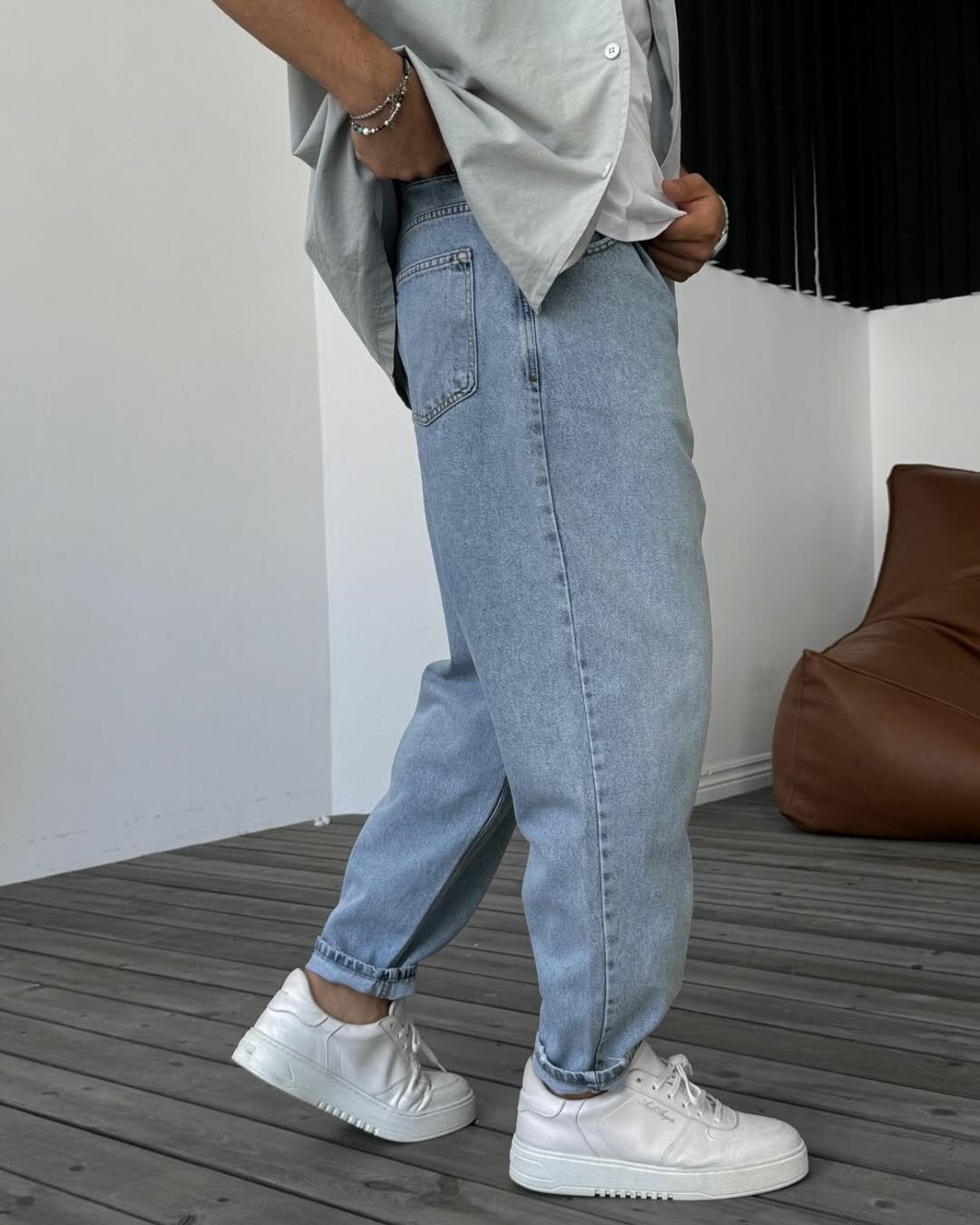 Джинсы бананы JeeJean's zara, размер 31, голубой — фото 1