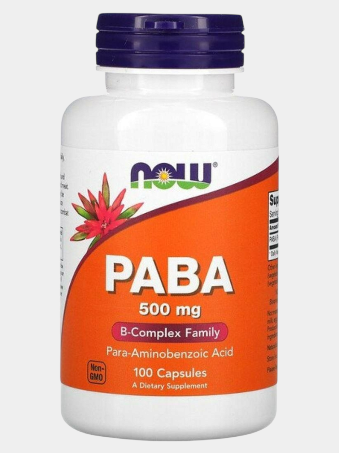PABA (парааминобензойная кислота) 500 мг | Здоровье кожи и связок | 100 вегетаринских капсул