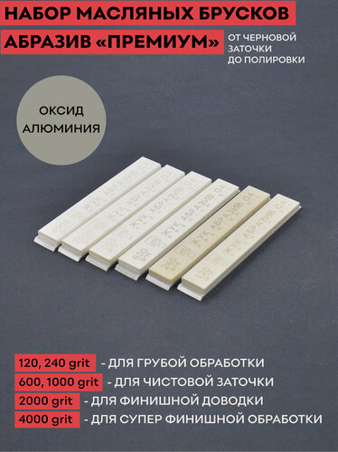 Изображение товара Комплект масляных камней ЖУК абразив премиум, 25 мм, 6 шт (OA)