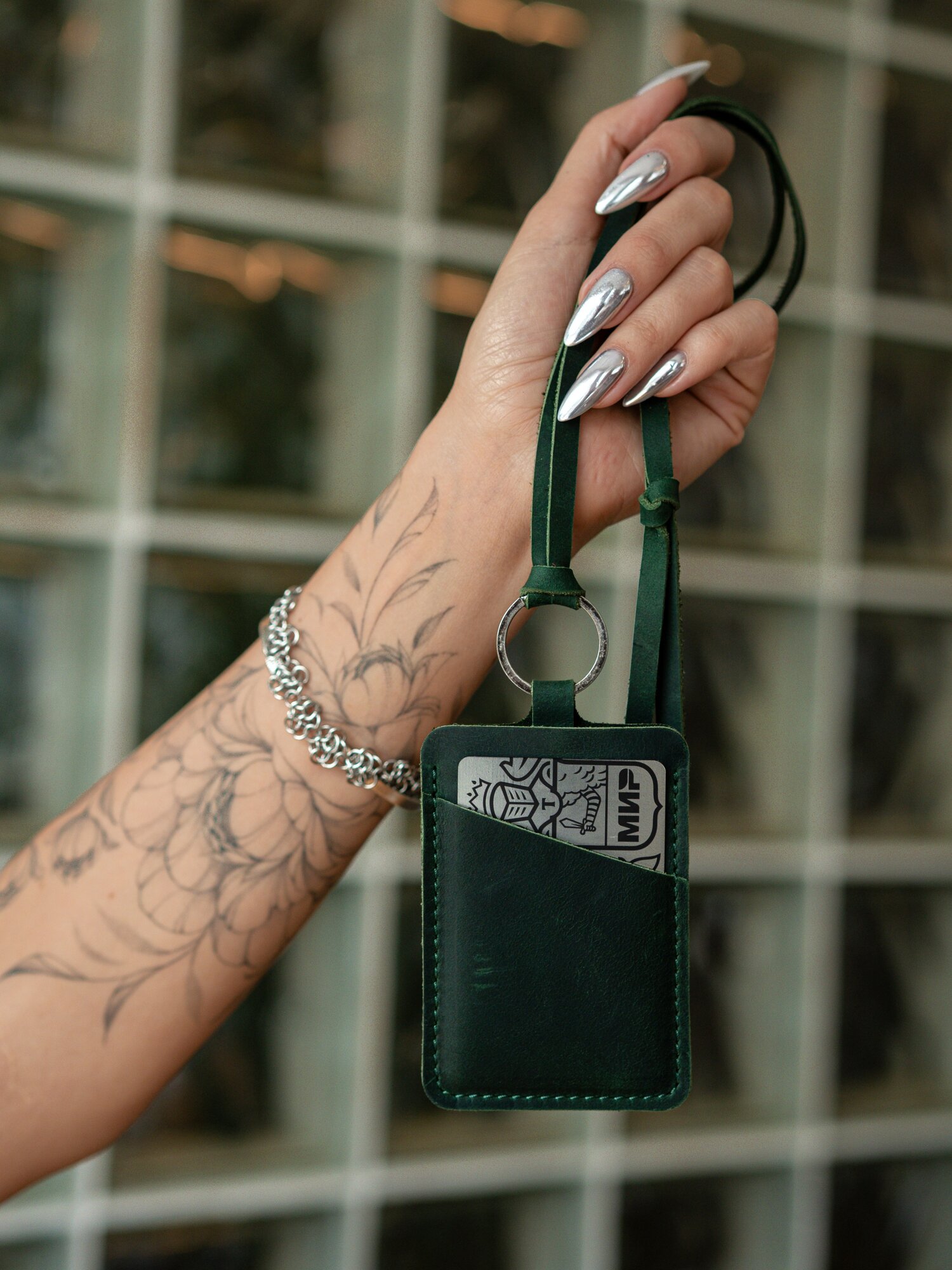 Кожаный картхолдер чехол бейдж для пропуска/Футляр для карт, проездного из натуральной кожи — фото 1