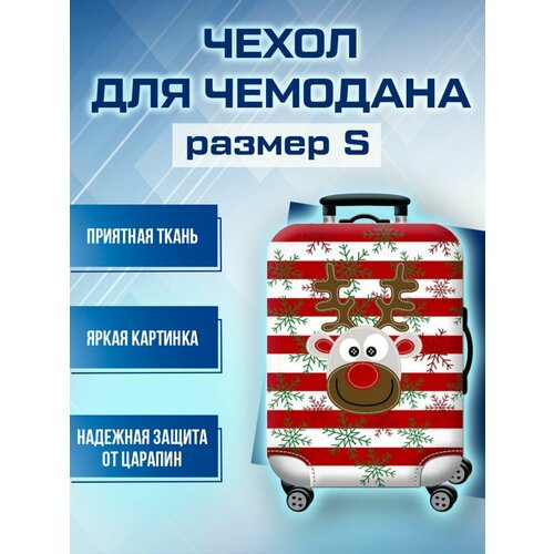 фото Чехол для чемодана , размер s, красный, зеленый нет бренда