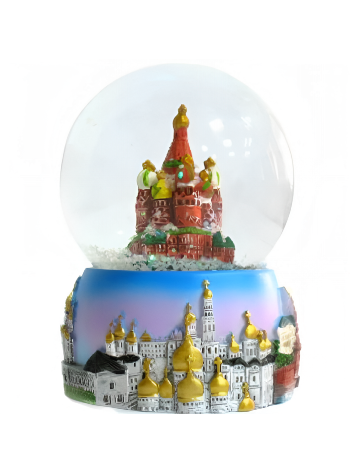 Нет бренда Шар со снегом на подставке "Храм Москвы" (диаметр 65 см)
