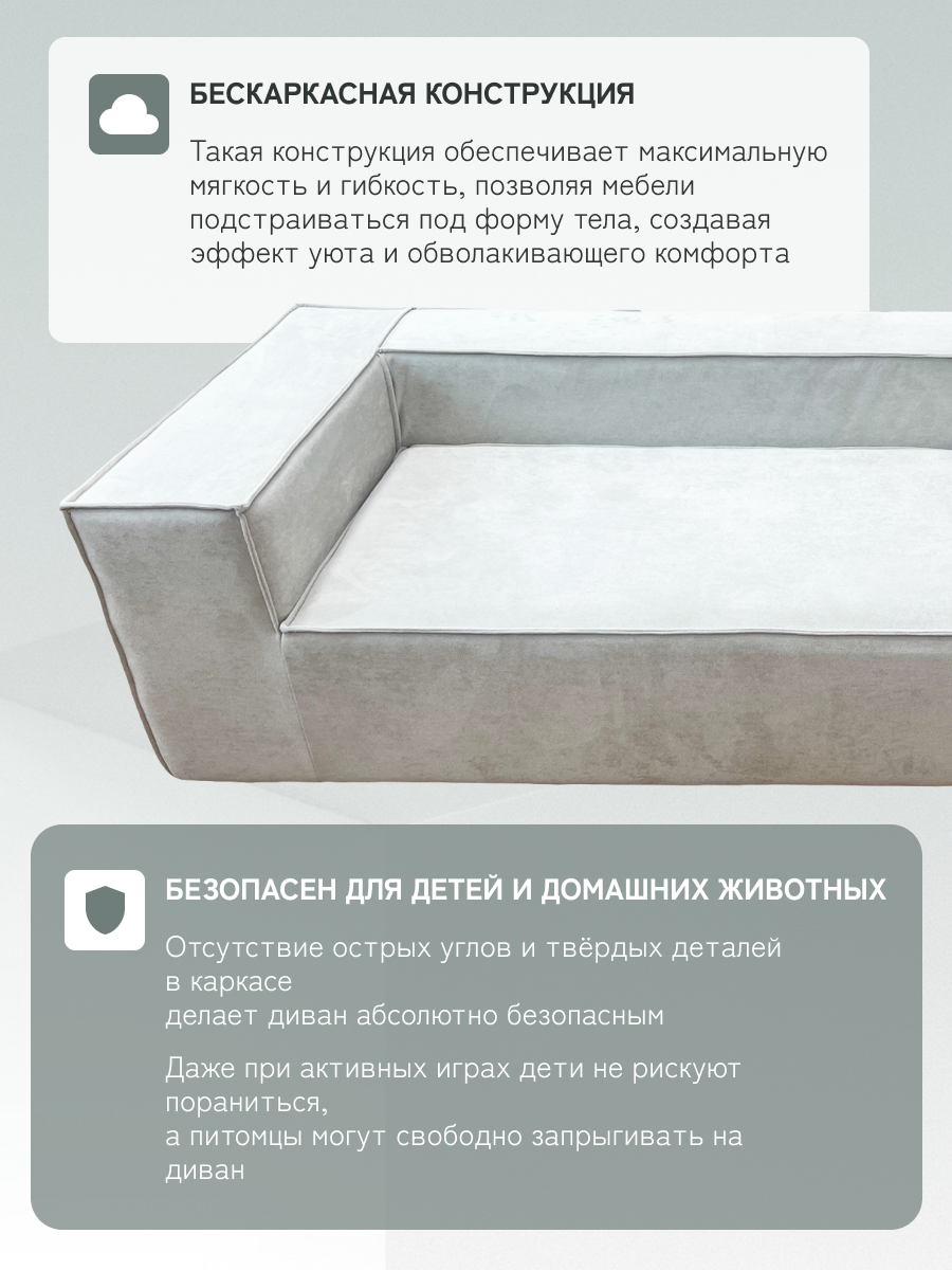 Изображение Бескаркасный диван Mijia Compressed Frameless Foam Sofa Bed 200x100x60 cm. (T-028) Light Grey