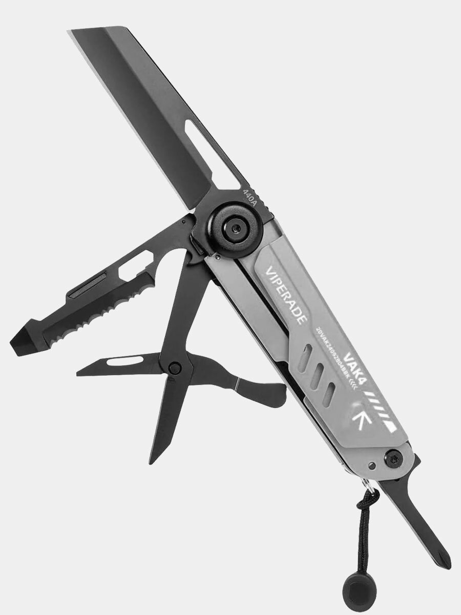 Мультитул из нержавеющей стали 12 функций VIPERADE® VAK4 Gray (серый)