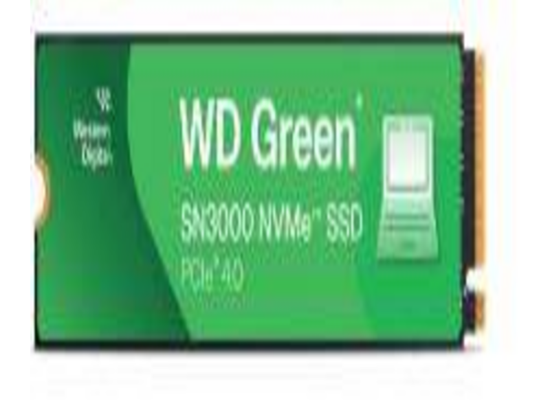 Твердотельные накопители твердотельные накопители/ WD SSD Green SN3000, 1000GB, M.2(22x80mm), NVMe, PCIe 4.0 x4, QLC, R/W 5000/4200MB/s, TBW 150, DWPD 0.1 (12 мес.)