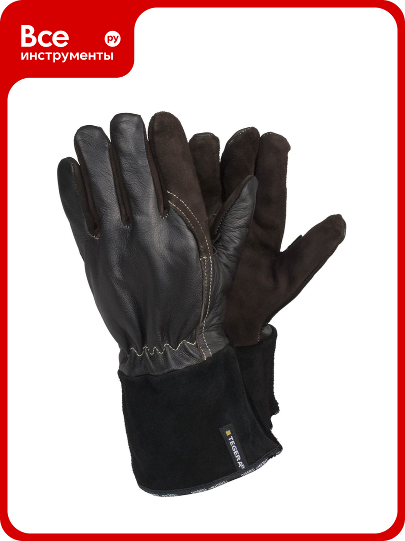 Краги сварщика TEGERA 132A из натуральной кожи на полной подкладке размер 9 132A-9