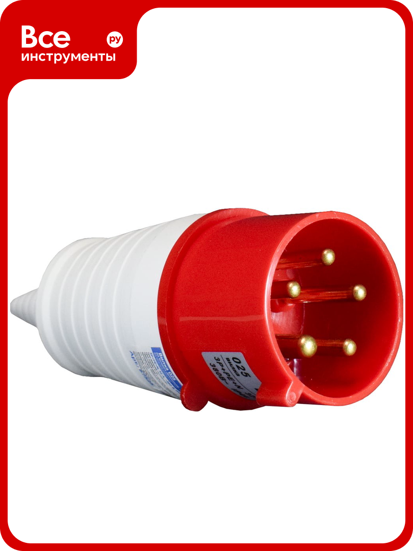 Вилка силовая ЕТР 3Р+РЕ+N 32А 380В IP44 67525