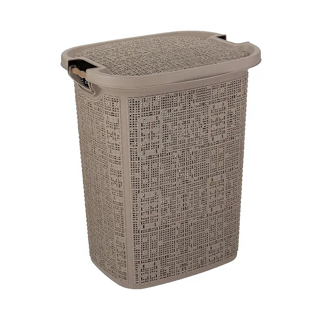 Корзина для белья 30л пластиковая решетка цвет французский серый