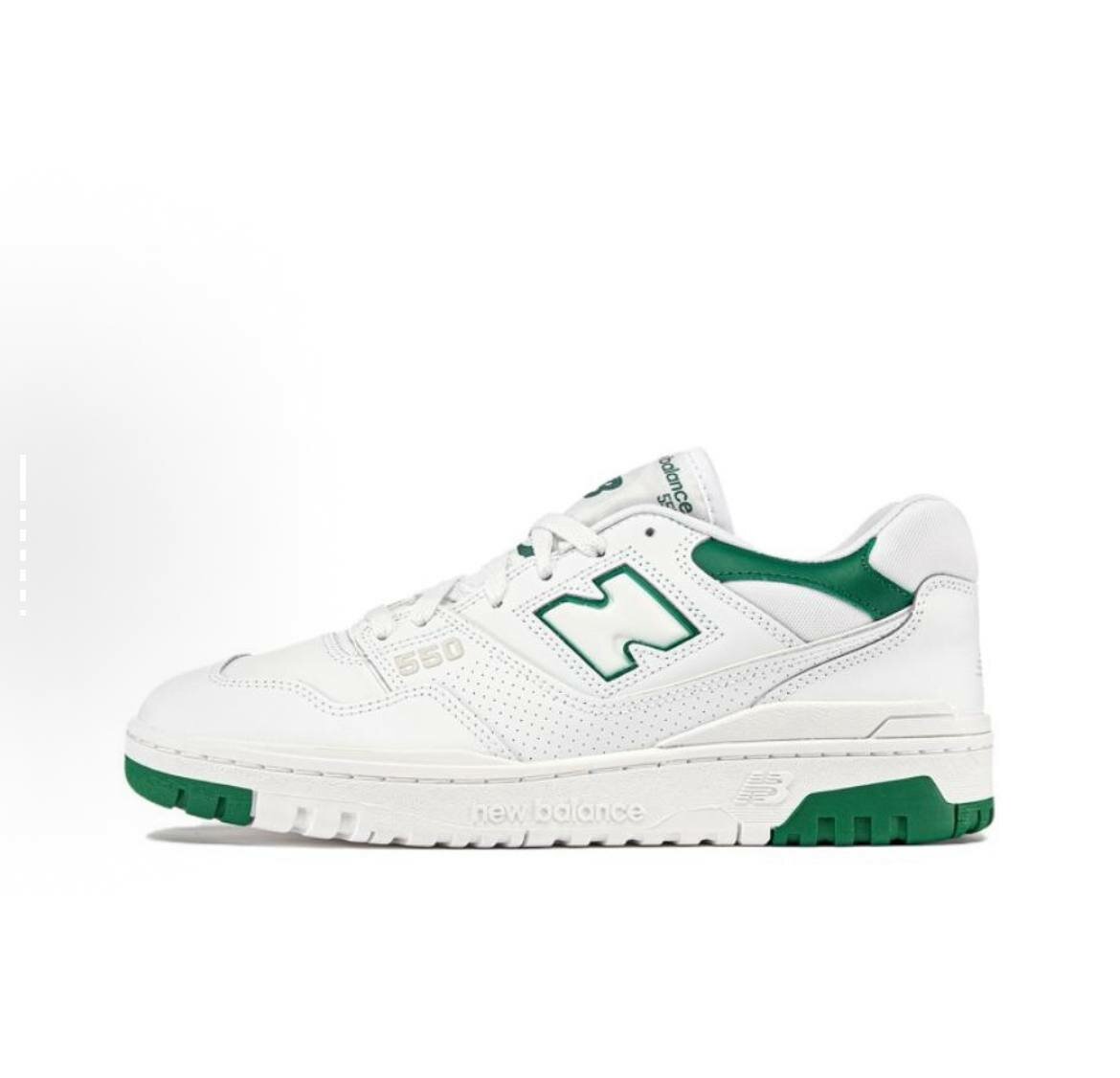 Кроссовки New Balance 550, размер 41,5, белый-зеленый