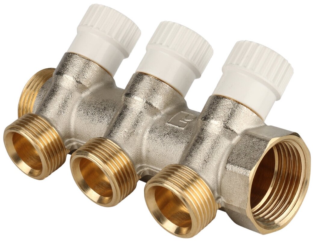 Коллектор STOUT SMB 6851 013403, 1" НР-ВР, 3 отвода 3/4" евроконус