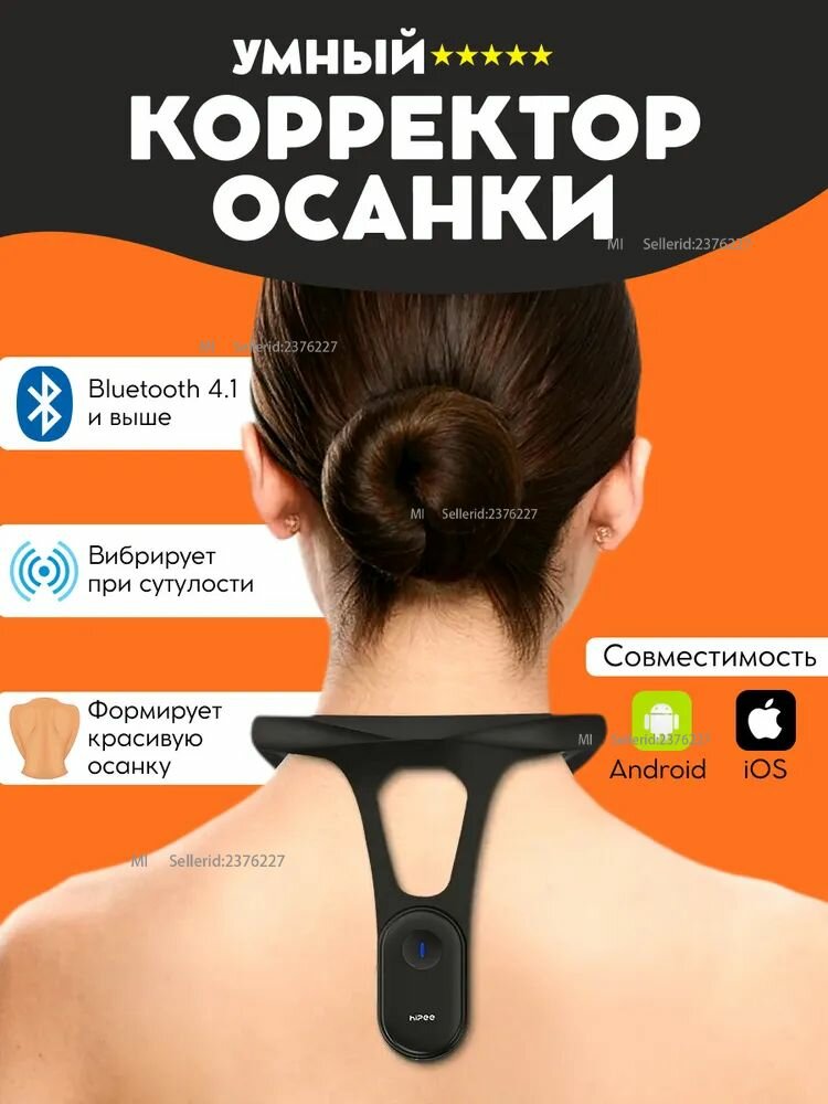 Умный Корректор осанки Xiaomi Youpin Hipee P1 Smart Global version, черный