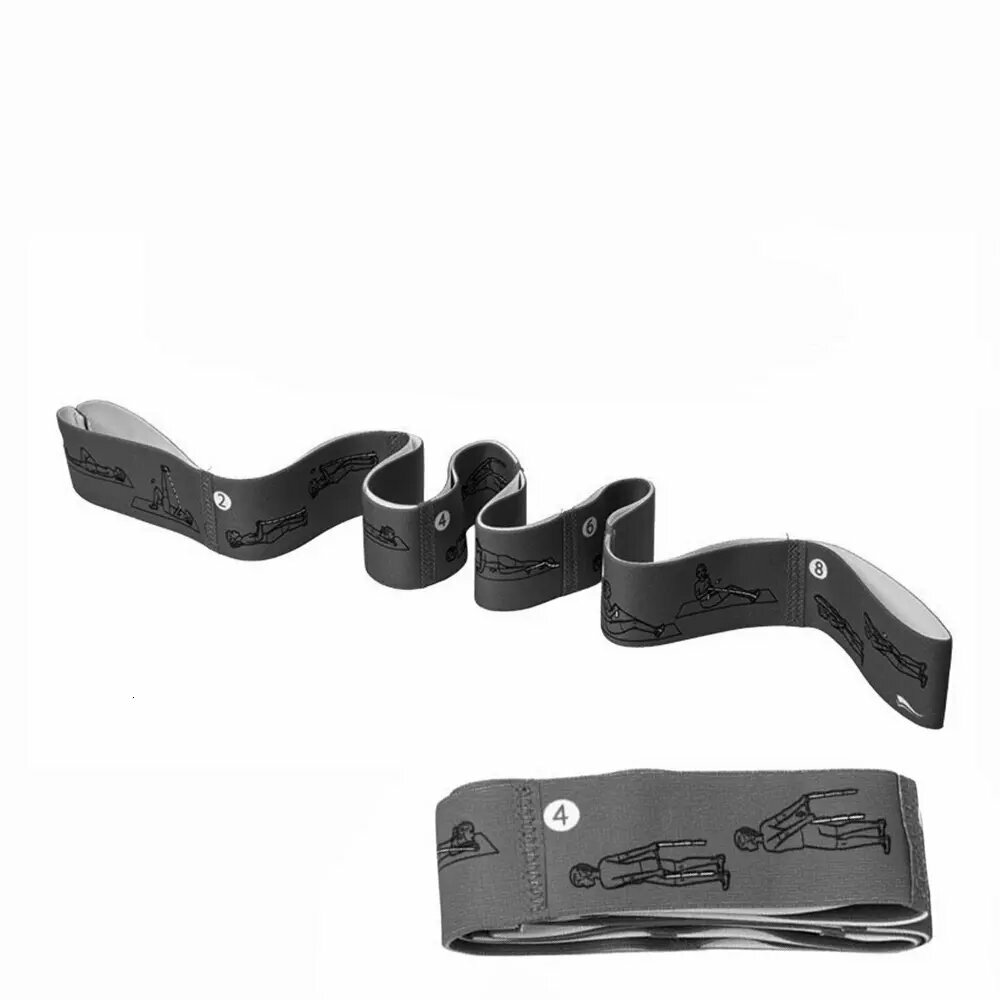 Резинка для фитнеса и йоги, эспандер-лента для растяжки, с захватами 8 делений — фото 1