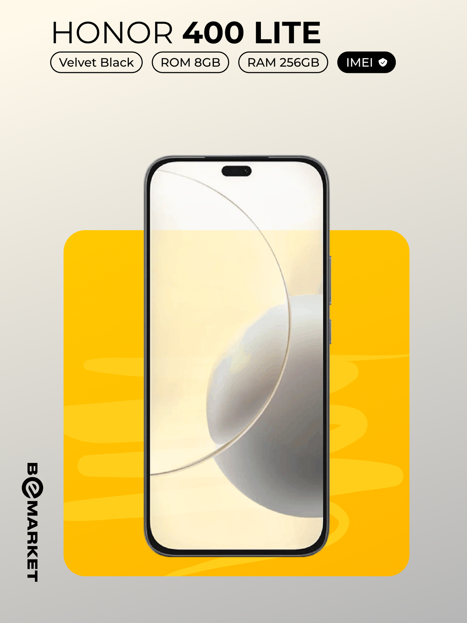 Смартфон Honor 400 Lite, Velvet Black, 8/256 GB, диагональ экрана 6.7" — фото 1