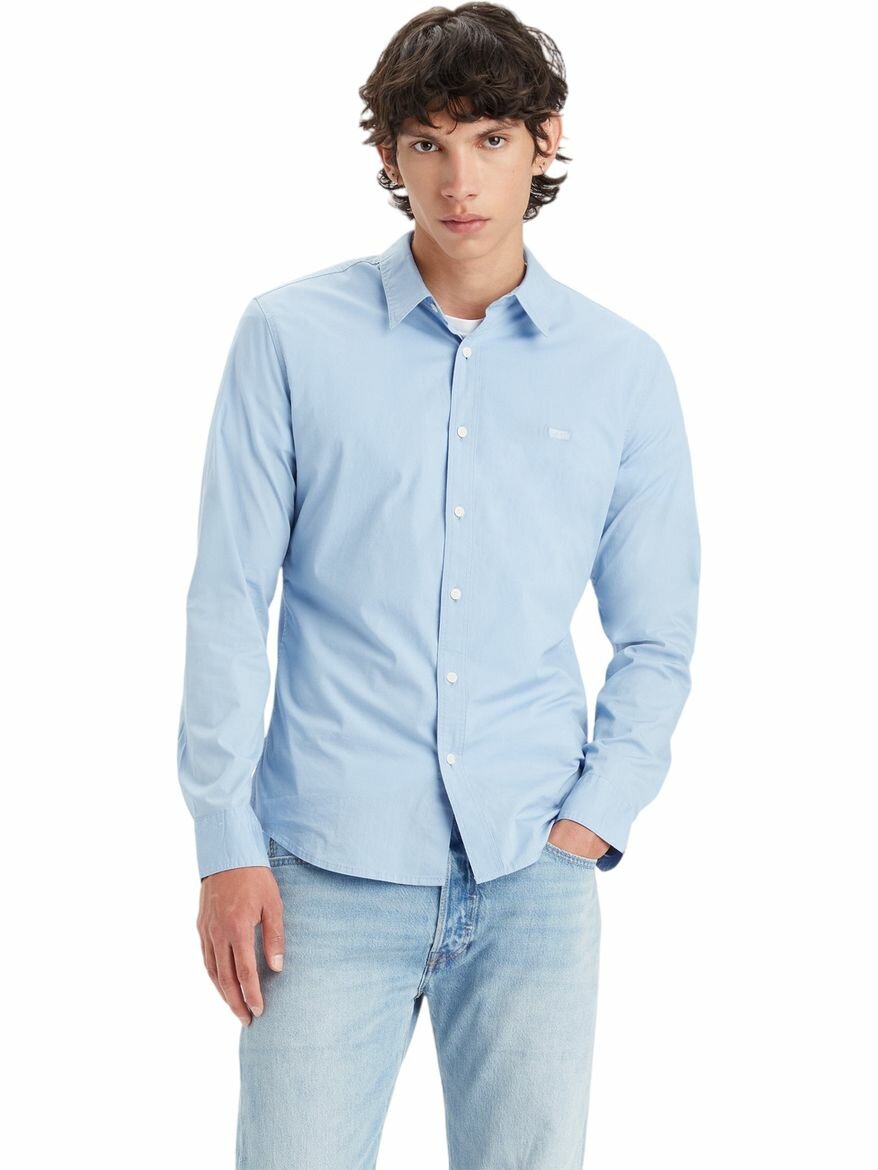 Рубашка Levi's Men Battery Housemark Slim Fit Shirt, размер M, голубой